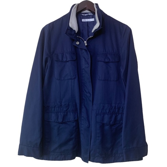Peter Millar Navy Blue Zip Up Button Drawstring Travel Utility Jacket Size M - Picture 2 of 14